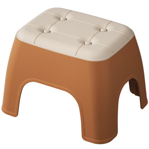 Home <b>Plastic</b> <b>Stool</b> With Cushion Minimalist Design For Living Room And Bathroom Use - Product Image 5