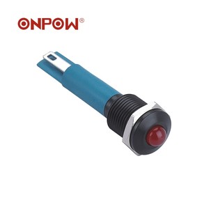 ประเภทใหม่! โคมไฟโลหะ (CE, RoHS) ONPOW หัวแบน12มิลลิเมตรโคมไฟสัญญาณที่มีตัวบ่งชี้โลหะตะกั่วลวด - Product Image 6