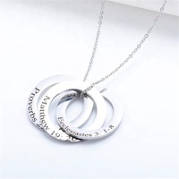 Yiwu Aceon En Acier Inoxydable 3 Cercle Collier Cadeau Rondelle Gravable Délicats et Verrouillage Rondelle Collier