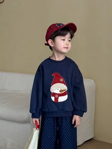 <span class=keywords><strong>Sweat</strong></span>-shirt en coton pour enfants, Noël, filles et garçons, automne, ample, épaules tombantes, manches longues, style coréen, motif de dessin animé, bébé - Product Image 5