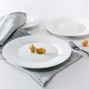 Shengjing prato de porcelana, pratos de porcelana para festas, restaurantes, festa, banquete redondo, branco simples