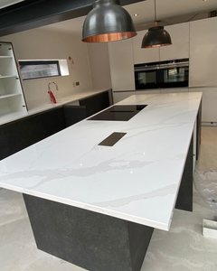 Bán Hot nhựa Epoxy trắng đá thạch anh encimera de cocina bàn bếp với xây dựng trong bồn rửa - Product Image 5