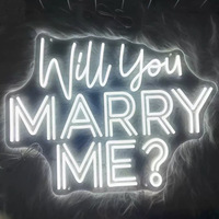 Lumière en forme de cœur en acrylique pour demande en mariage, lettre de proposition, confession, surprise, anniversaire de mariage, décoration au néon LED