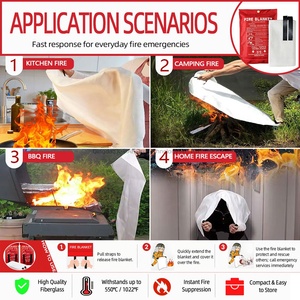 Manta Ignífuga Kunan para Cocina, 100% Fibra de Vidrio, Libre de Asbesto, Acción Supresora, Lista para Usar, con <span class=keywords><strong>Bolsa</strong></span> Roja para Área de Cocina - Product Image 4