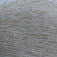 3-4mm 36cm Near Round Little Flaw White Freshwater Pearl Strand