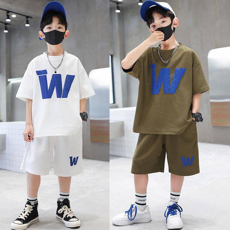 Boys' Summer Suit Children's Fashion Sports Short-sleeved Shorts