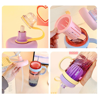 Bouteille d'eau portable 950 ml avec infuseur à thé aux fruits, en plastique transparent changeant de couleur, avec poignée, pour femme, utilisation en extérieur
