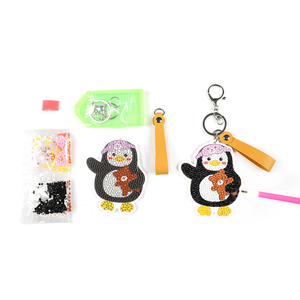 Kits <span class=keywords><strong>de</strong></span> <span class=keywords><strong>peinture</strong></span> diamant 3D créatifs à coller, thème animaux hiboux nature, porte-clés faits main, écologiques, jouets - Product Image 4