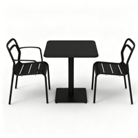 Support pour Commandes en Gros : Ensemble de Mobilier d'Extérieur Personnalisé en Aluminium pour Patio, Jardin, Bar, Bistro, Balcon - Table Carrée et Chaises