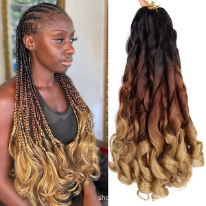 Extensiones de ganchillo trenzado de ondas <span class=keywords><strong>sueltas</strong></span> francesas sedosas <span class=keywords><strong>trenzas</strong></span> sintéticas para accesorios de cabello africano - Product Image 6