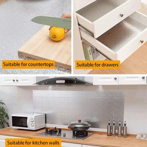 ORON DECO Custom 3D carta da parati autoadesiva <span class=keywords><strong>per</strong></span> <span class=keywords><strong>mobili</strong></span> in alluminio da cucina adesivo da parete Peel and Stick impermeabile carta da parete - Product Image 5