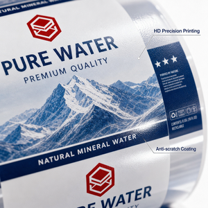 Film thermorétractable PE à haute rétraction pour étiquettes <span class=keywords><strong>de</strong></span> manchons <span class=keywords><strong>de</strong></span> bouteilles, emballage plastique imprimé sur mesure pour l'eau - Product Image 4