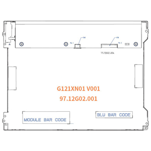 AUO G121XN01 V001 Módulo de pantalla LCD XGA de 12,1 pulgadas 1024×768 500cd/m² LVDS Pantalla de control HMI industrial de 20 pines - Product Image 2