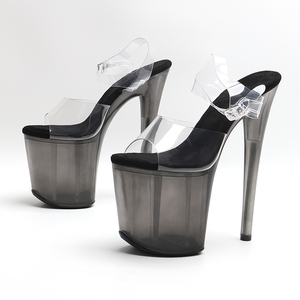 Sandales à talons hauts exotiques pour femmes, plateforme à bout ouvert, sangle de cheville, chaussures de <span class=keywords><strong>pole</strong></span> <span class=keywords><strong>dance</strong></span>, 20 cm / 8 pouces, PVC - Product Image 2