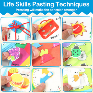 <span class=keywords><strong>Livre</strong></span> d'histoires interactif créatif en feutre pour la maternelle, <span class=keywords><strong>livre</strong></span> sensoriel d'apprentissage 3D en feutre, <span class=keywords><strong>livre</strong></span> d'activités Montessori en feutre pour tout-petits - Product Image 4