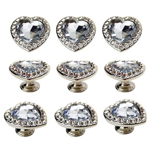 Tiradores y pomos de aleación de zinc con diamantes de imitación en forma de corazón <span class=keywords><strong>Bongo</strong></span> para muebles escandinavos, gabinetes y cajones de cocina y dormitorio - Product Image 2