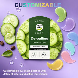 Patchs Oculaires Rafraîchissants au Concombre ODM, à la Caféine, Anti-Poches, Éliminent la Matité, Raffermissent la Peau des Yeux, Masque Hydrogel 96% Naturel - Product Image 3