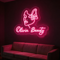 Enseigne néon personnalisée pour salon, logo LED, lettres en acrylique pour entreprise, magasin, ouverture, mur extérieur, anniversaire, mariage