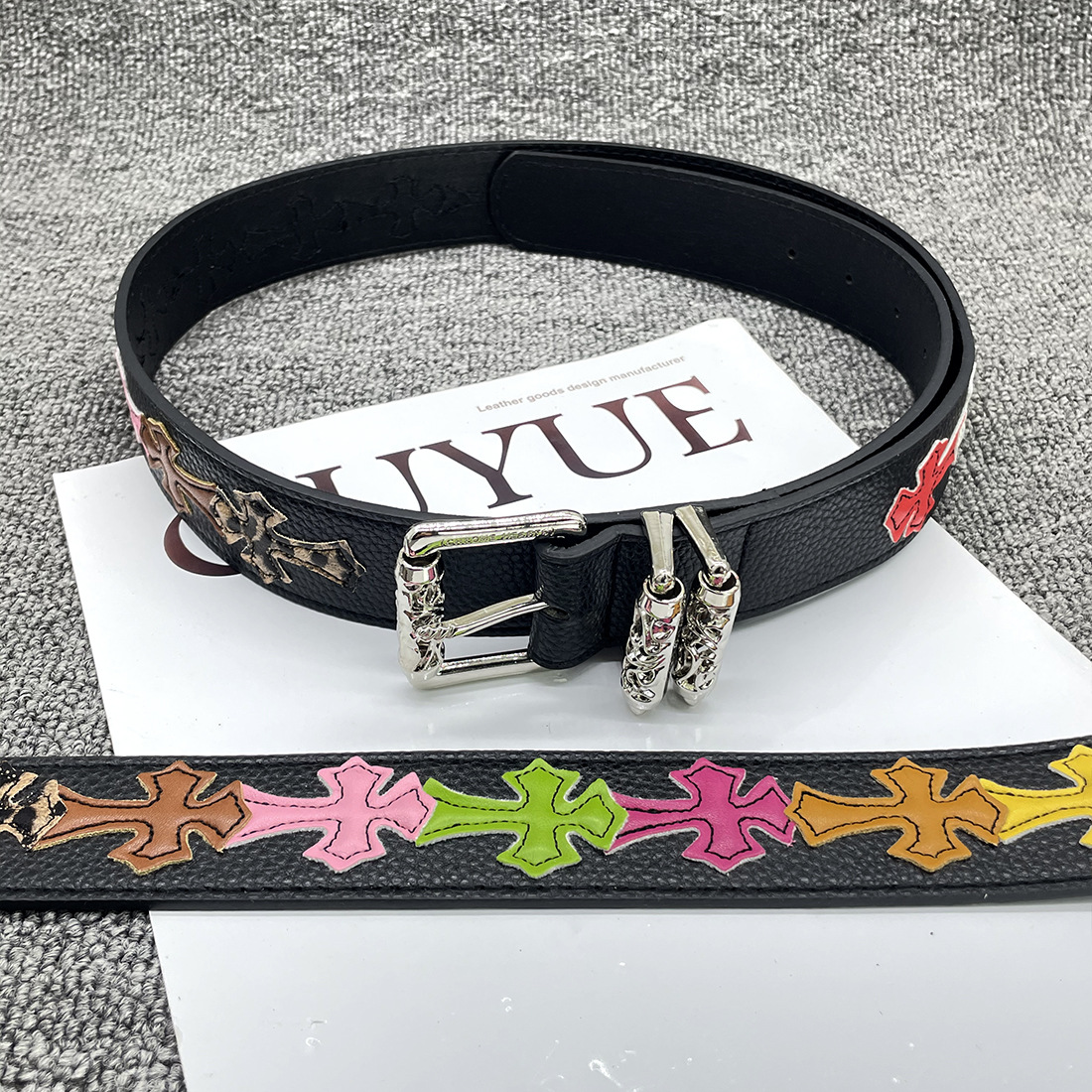 [15 colored crosses] American embroidery belt