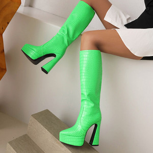 Plus Size Botas Altas Chunky Heel Knee Length 2025 Winter <b>Boots</b> for Women - Product Image 4
