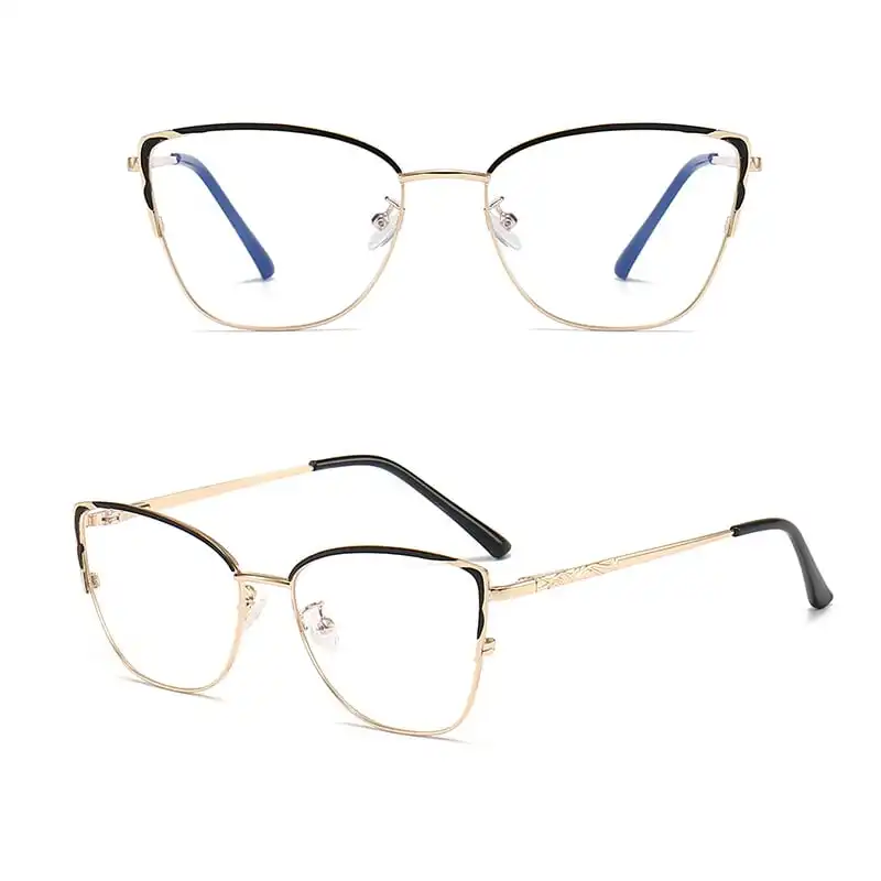 2024 vente en gros nouvelle mode métal bleu lumière bloquant lunettes de haute qualité Logo personnalisé optique Prescription lunettes cadre