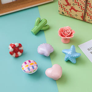 Kenop laci keramik hewan lucu bunga Paus Panda kartun tarik untuk pegangan kabinet furnitur kamar anak-anak - Product Image 4