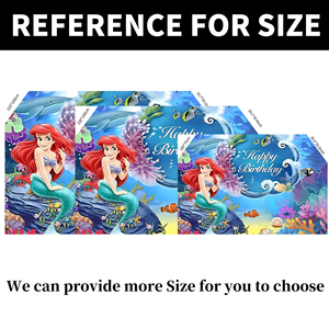 <span class=keywords><strong>La</strong></span> <span class=keywords><strong>Sirenita</strong></span> Ariel Princesa Telón de Fondo Fiesta de Niña Decoraciones de Feliz Cumpleaños Fondo de Concha de Sirena Cubierta de Fondo - Product Image 6