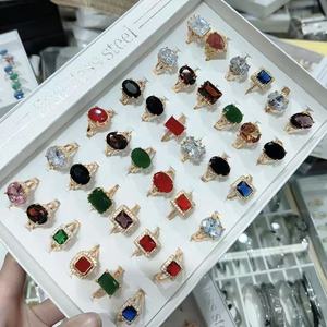 En gros 2026 Monture de bague de fiançailles classique pour femme en acier inoxydable plaqué or rose avec zircon en forme de cœur - Product Image 1