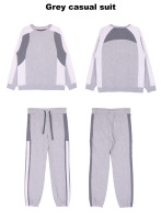 Ensemble de survêtement 2 pièces pour homme, color block, en coton, sweat-shirt et pantalon de jogging, tenue décontractée pour le sport et le quotidien