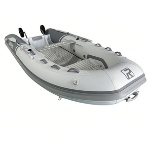 Bote Inflable Rígido REACHSEA UT360 con Casco de Aluminio en Gris Oscuro y Claro, con Ruedas Grandes y Toldo - Product Image 2