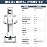 Robot humanoïde mobile Y2-M à double manipulateur, précision de répétition de 0,03 mm, navigation autonome LiDAR, recherche ROS2, 570W 220V ZY
