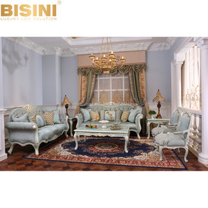 BISINI di Lusso In Legno Intagliato Reale A Tre Posti Divano Sedia, Del Fiore Del Ricamo Divano In Tessuto Set di Mobili per la Casa - Product Image 5