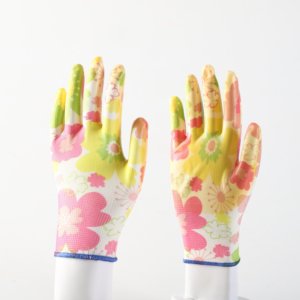 China Manufacturer Printing Polyester Work <strong>Glove</strong> Palm Coated with <strong>Nitrile</strong> Anti-slip Safety for Common Work - Product Image 5