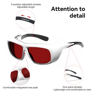 190-550nm 800-1100nm od6 Kính Laser Nd Yag bảo vệ kính 1064 532 bảo vệ mắt được chứng nhận Laser an toàn Kính - Product Image 4