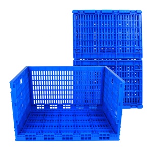 Recyclable Feature And Apparel Industrial Use Mesh Plastic Folding Crate Storage Transporting Box Crates