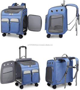 Sac de transport pour chat avec roulettes, poussette pour animaux de compagnie, sac à dos de voyage pour petits chiens, chats, chiots, roulettes amovibles - Product Image 2