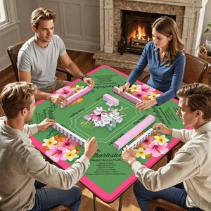Tapete para Mahjong Tesnitech Cross-Border con Diseño de Flor de Cerezo y Panda, Resistente a las Manchas, Absorbente de Impactos, Fácil de Limpiar, TK Oh My - Product Image 5