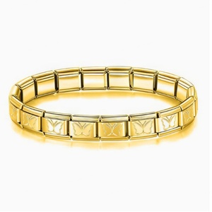 Bulk Custom Trendy Gold Plated Stainless Steel Italian <b>Charm</b> <b>Bracelet</b> & Bangle for Unisex - Product Image 4
