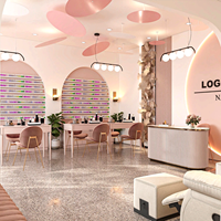 Décoration de boutique haut de gamme, étagères décoratives sur mesure pour salon de beauté, éclairage LED, MDF écologique, utilisation pour bar à parfums, salons de beauté