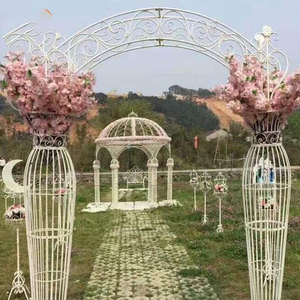 قوس حديدي أبيض على الطراز الأوروبي I1229 لمدخل حفلات الزفاف وتزيين الحدائق - Product Image 2