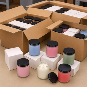 Bougie parfumée en cire de soja de 200 g dans un bocal en verre avec boîte cadeau - Product Image 6