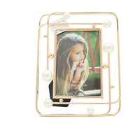 Cadres photo en fil d'or, de style nordique moderne, avec perle blanche, pour décoration intérieure, prenant en charge taille personnalisée, livraison gratuite