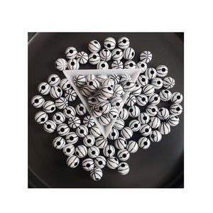 <span class=keywords><strong>Perles</strong></span> acryliques sportive <span class=keywords><strong>blanches</strong></span>, 1000 pièces, 12mm, <span class=keywords><strong>perles</strong></span> rondes à gros trous, à motif de volley-ball, <span class=keywords><strong>perles</strong></span> d'espacement pour la fabrication de bijoux - Product Image 5