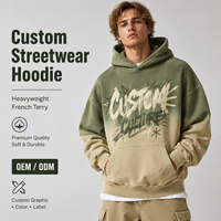 IKDEER Sweat-shirts à capuche oversize personnalisés en coton French Terry, brodés, DTG, délavés à la pierre, effet vieilli, coupe boxy