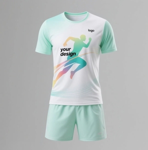 Ensemble de vêtements de sport Dryfit 100% polyester de haute qualité maillot de tennis respirant avec t-shirt et short pour l'été Logo personnalisé - Product Image 2