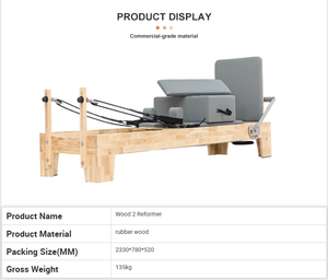 Tabla Deslizante Resistente con Diseño Personalizado Ajustable, Sistema de Bandas de Resistencia con Barra de Pie Multiposición para Pilates Reformer de Roble - Product Image 2