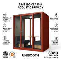 UNIBOOTH Cabine insonorisée en aluminium personnalisée 33 dB, ignifuge ISO 23351, montage rapide, silencieuse, pour bureau à domicile, prête à être expédiée