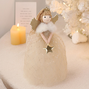Decoración Navideña al por Mayor, Linda Muñeca Ángel Niña, Adorno de Ángel para Árbol de Navidad, Estrella para la Punta del Árbol - Product Image 3