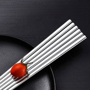 Baguettes en acier inoxydable 316 de qualité supérieure - Ustensiles pour la maison, les restaurants et les cadeaux, couverts asiatiques antidérapants et résistants à la chaleur - Product Image 4