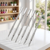Pousse-cuticules biseauté double tête en acier inoxydable pour manucure et élimination des peaux mortes – Vente en gros